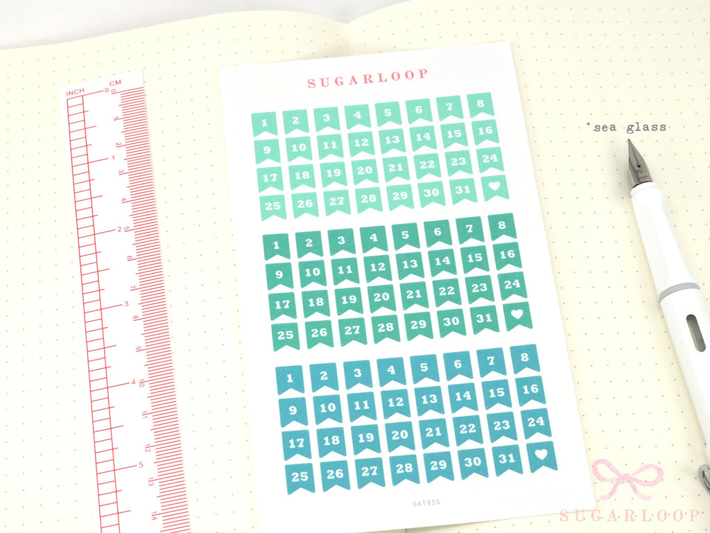 Mini Date Flag Planner and Journal Stickers: Bundle Available  Re-date  Undated  Journaling  Hobo