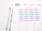 Days of The Week Flag Bujo Planner Stickers: 1 inch (24 mm)