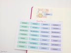Days of The Week Flag Bujo Planner Stickers: 1 inch (24 mm)