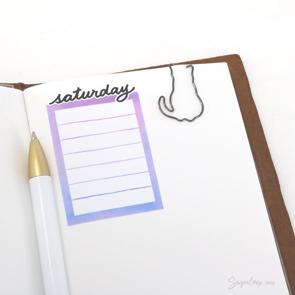 Days of The Week Black Cursive Script Bujo Planner Stickers: 1.25in (31 mm) 1.75in (45 mm) Wide