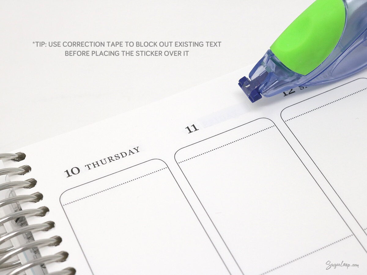 Days of The Week Flag Bujo Planner Stickers: 1 inch (24 mm)
