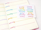 Days of The Week Watercolor Script Bujo Planner Stickers: 1in (25 mm) 1.5in (38 mm) Wide