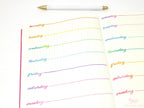 Days of The Week Watercolor Script Bujo Planner Stickers: 1in (25 mm) 1.5in (38 mm) Wide