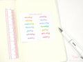 Days of The Week Watercolor Script Bujo Planner Stickers: 1in (25 mm) 1.5in (38 mm) Wide