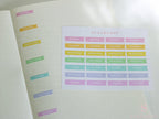 Days of The Week Flag Bujo Planner Stickers: 1 inch (24 mm)