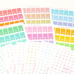 Colorful Days Of The Week Flag & Date Dots Bujo Planner Stickers: 0.5 inch (24 mm) Wide