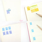 Colorful Days Of The Week Flag & Date Dots Bujo Planner Stickers: 0.5 inch (24 mm) Wide