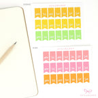 Colorful Days Of The Week Flag & Date Dots Bujo Planner Stickers: 0.5 inch (24 mm) Wide