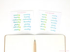Bundle - Days of The Week Watercolor Script Bujo Planner Stickers: 1in (25 mm) 1.5in (38 mm) Wide