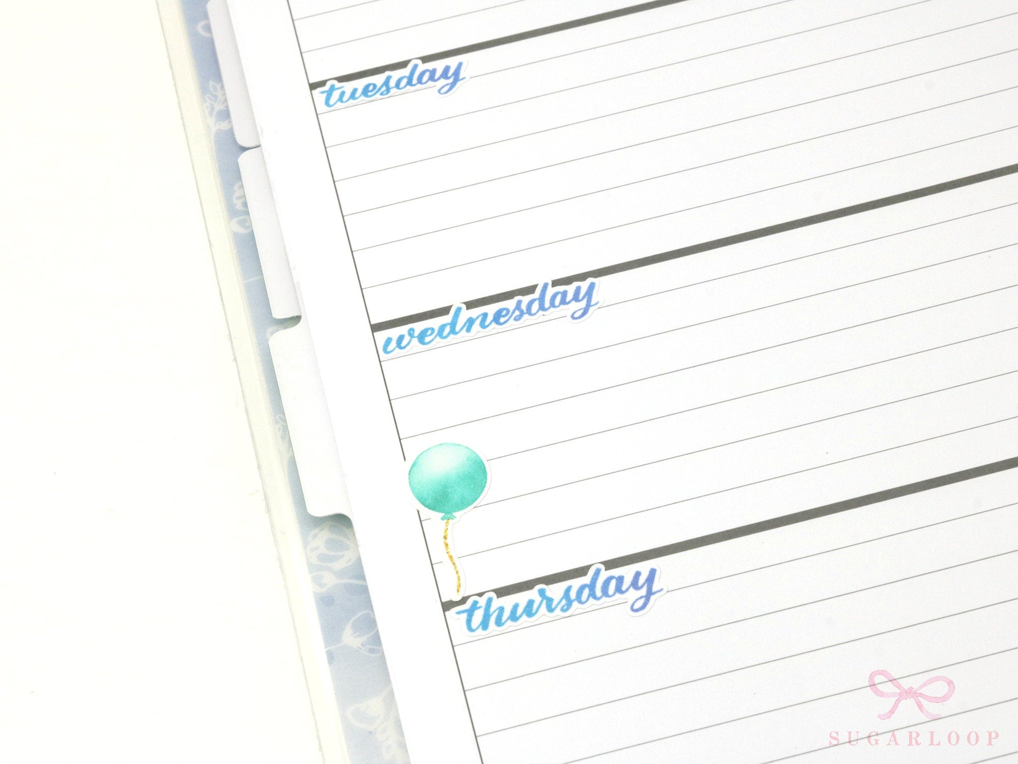 Watercolor Days Of The Week Bujo Planner Stickers: 1.25in (31mm) & 1.5in (40 mm)