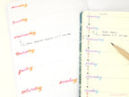 Watercolor Days Of The Week Bujo Planner Stickers: 1.25in (31mm) & 1.5in (40 mm)