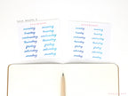 Watercolor Days Of The Week Bujo Planner Stickers: 1.25in (31mm) & 1.5in (40 mm)