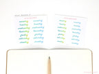 Watercolor Days Of The Week Bujo Planner Stickers: 1.25in (31mm) & 1.5in (40 mm)