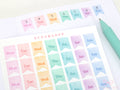 Watercolor Flag Days of The Week Planner and Journal Stickers: Hand lettered