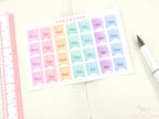 Watercolor Flag Days of The Week Planner and Journal Stickers: Hand lettered
