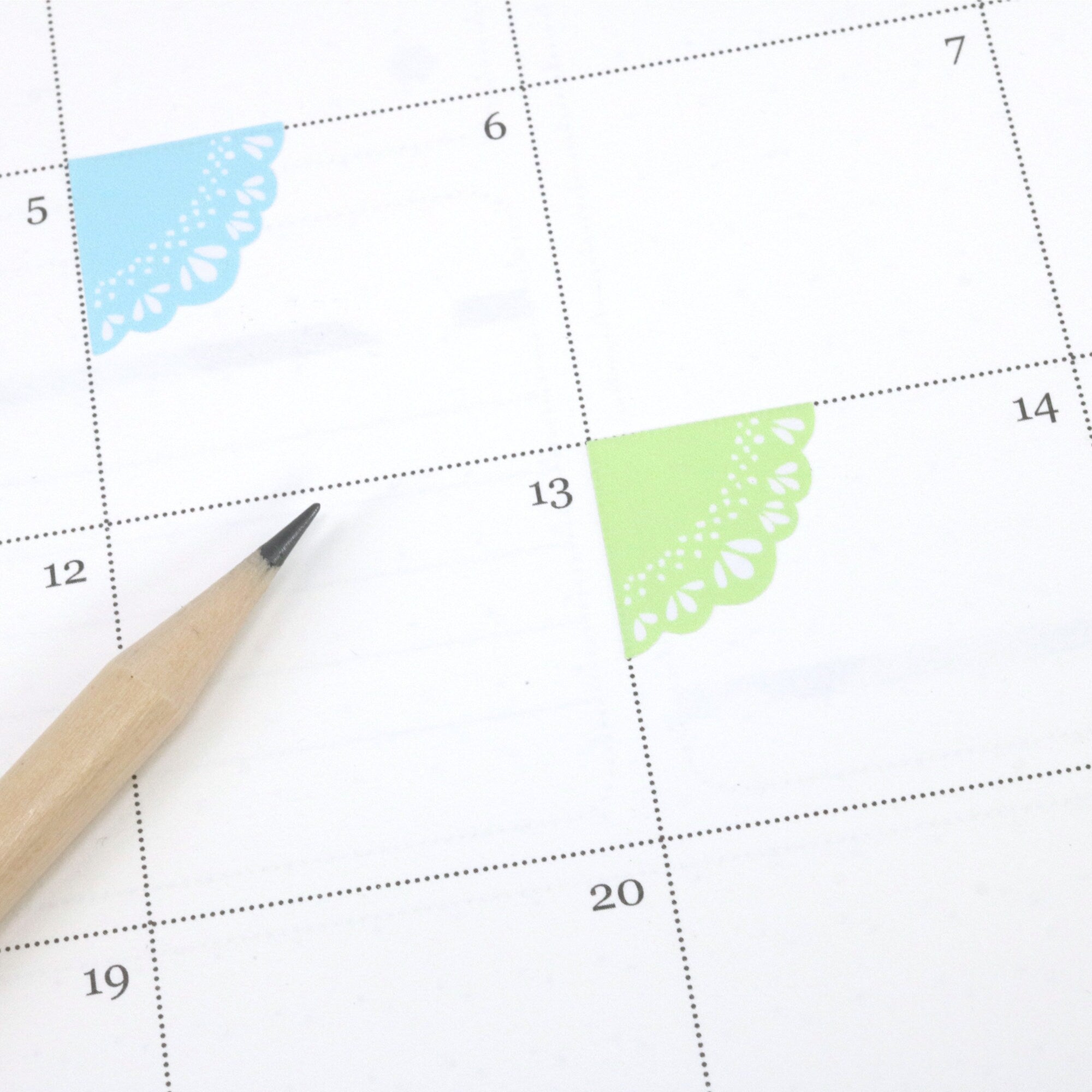Corner Deco Bujo Planner Stickers: Pastel Doily Style