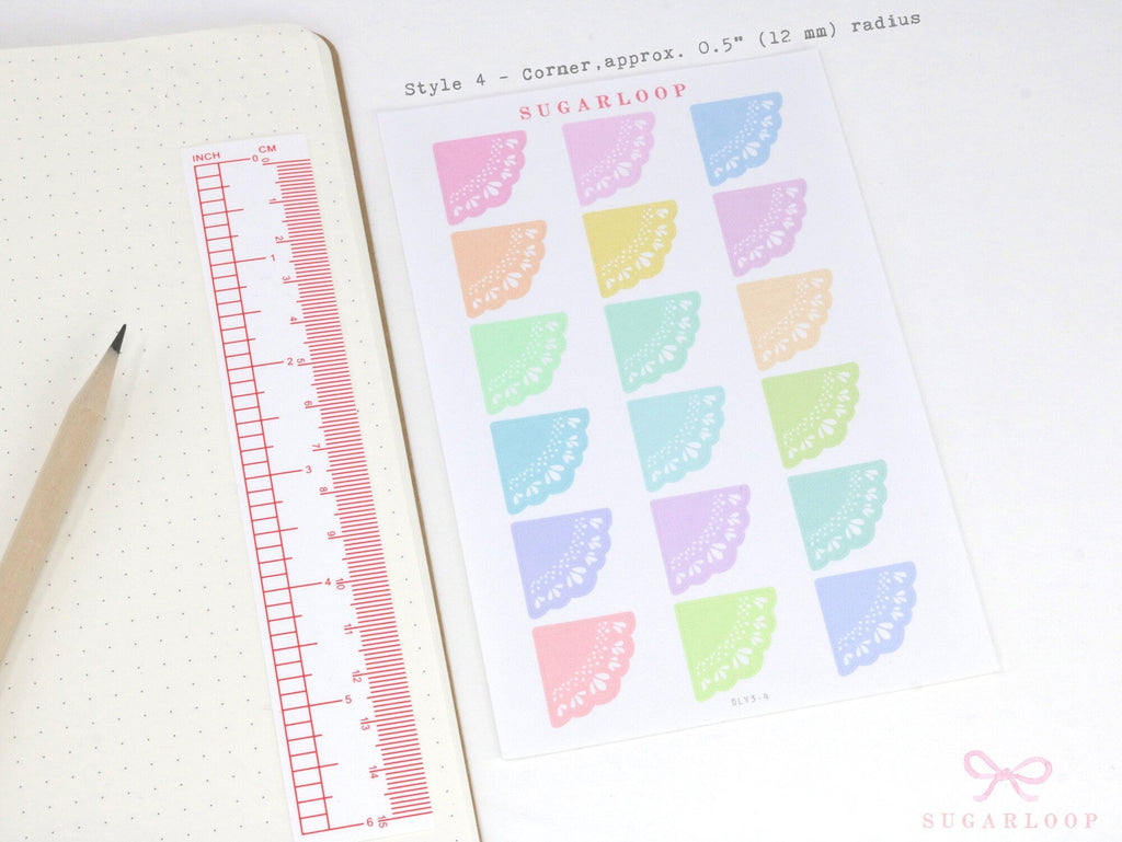 Round Bujo & Planner Deco Label Stickers: Doily Style