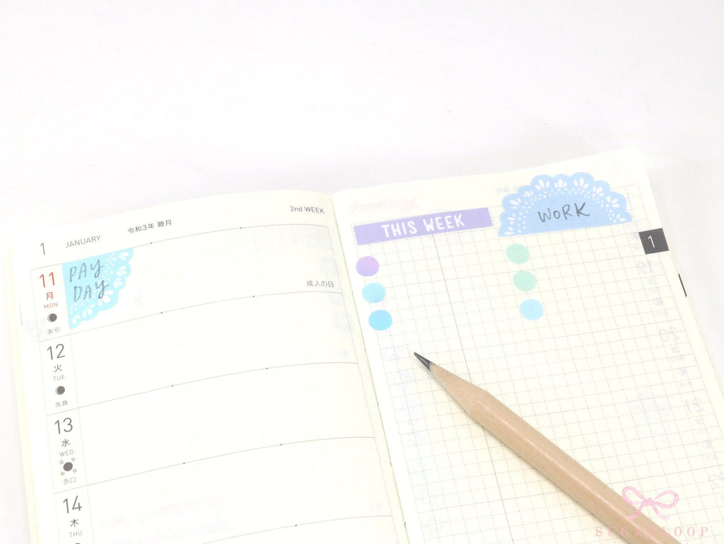 Round Bujo & Planner Deco Label Stickers: Doily Style