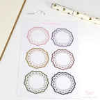 Round Planner and Journal Stickers: Doily Style