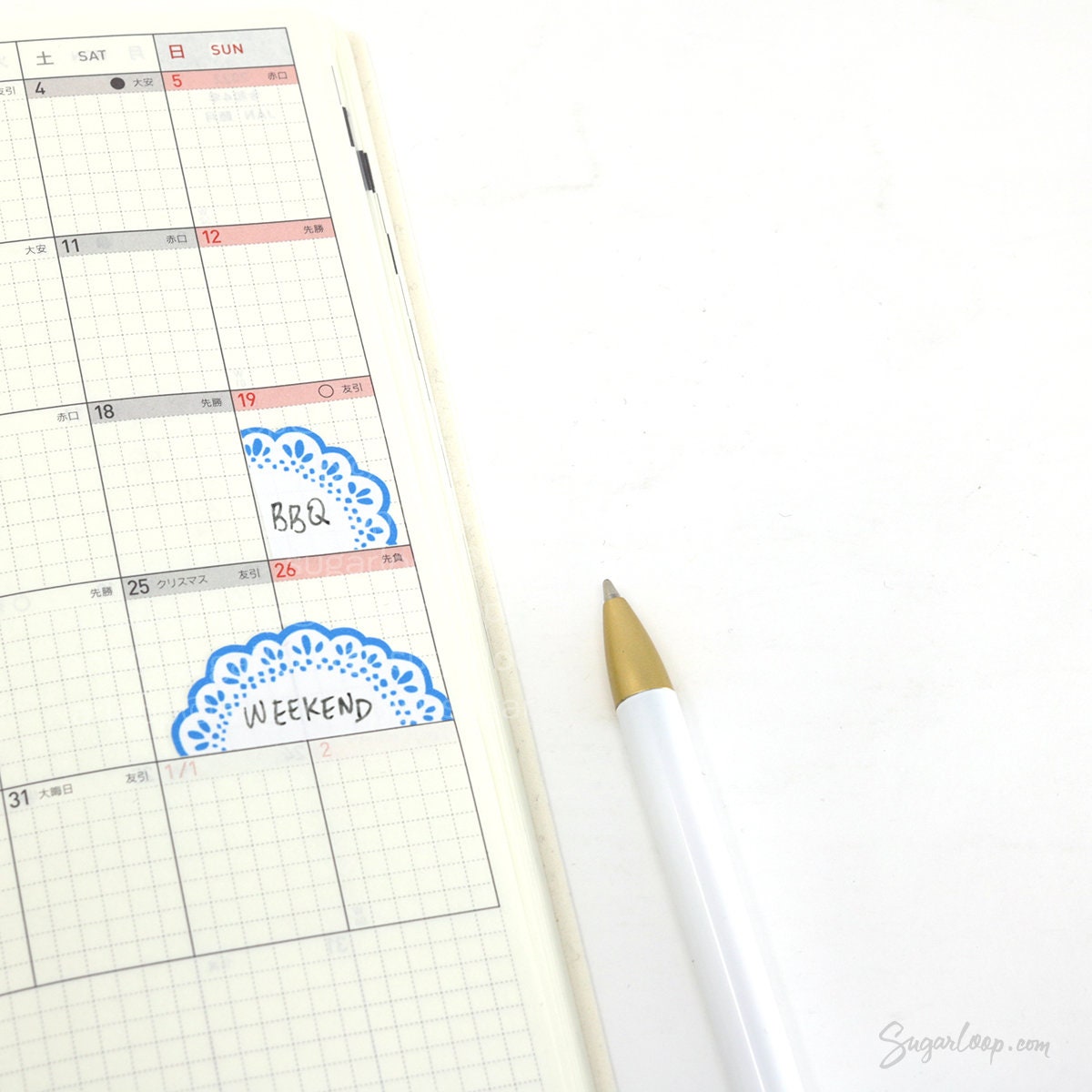 Round Planner and Journal Stickers: Doily Style