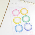 Round Planner and Journal Stickers: Doily Style