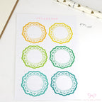 Round Planner and Journal Stickers: Doily Style
