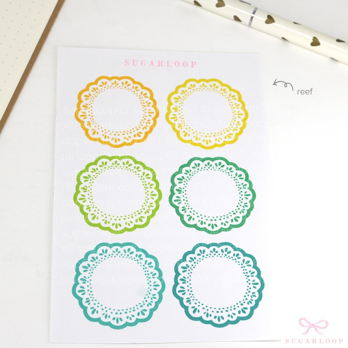 Round Planner and Journal Stickers: Doily Style