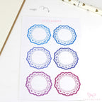 Round Planner and Journal Stickers: Doily Style