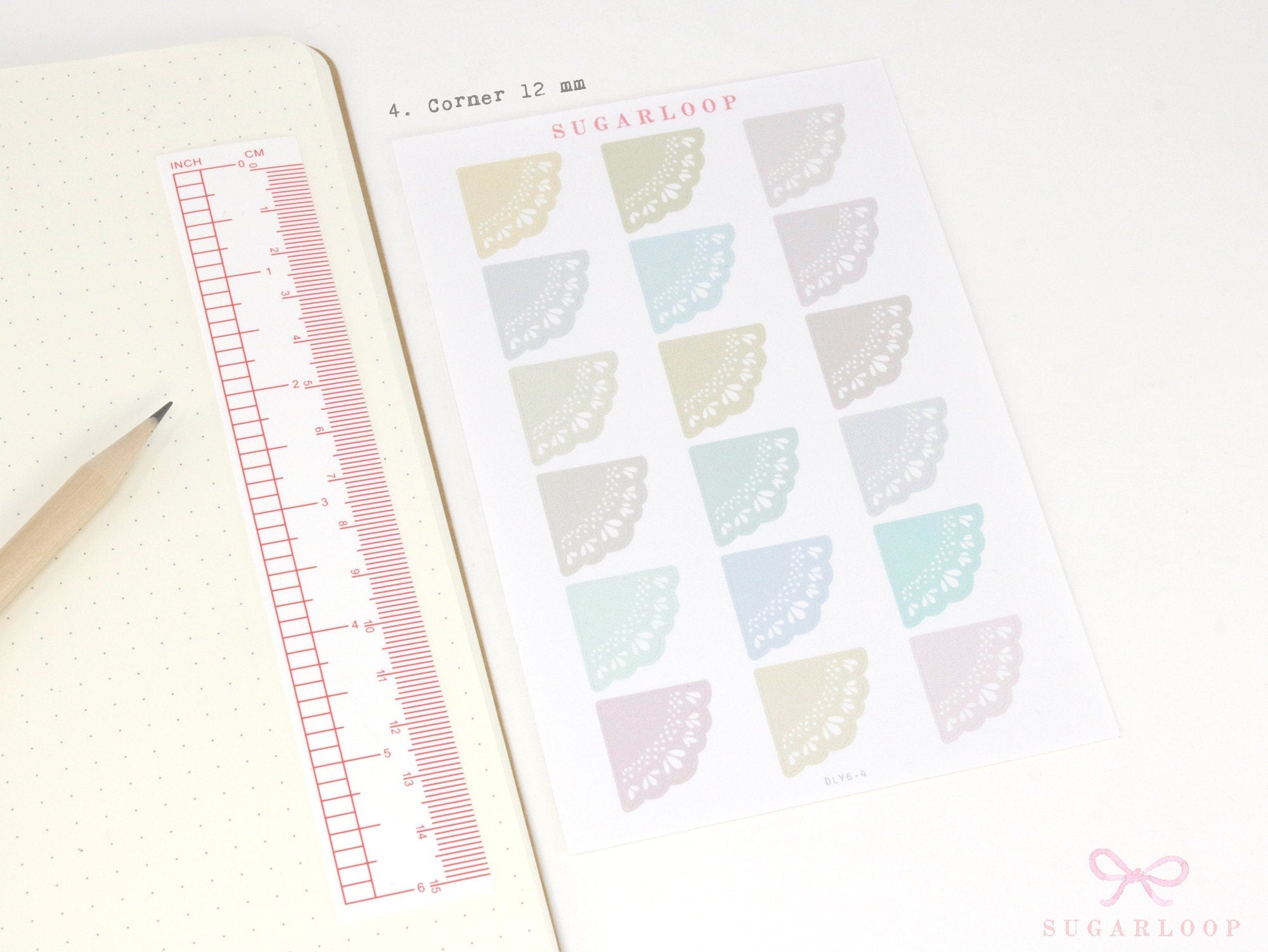 Round Bujo & Planner Deco Label Stickers: Doily Style