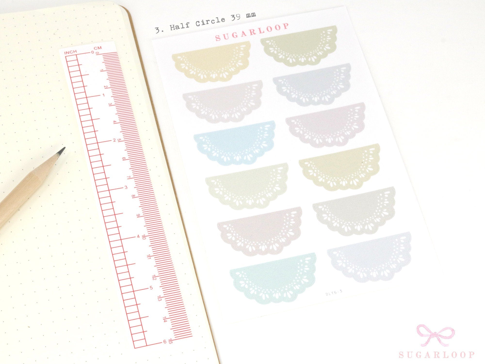Round Bujo & Planner Deco Label Stickers: Doily Style