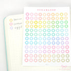 Pastel Mini Dots Asterisk Bujo Planner Stickers: 0.25” (6 mm)