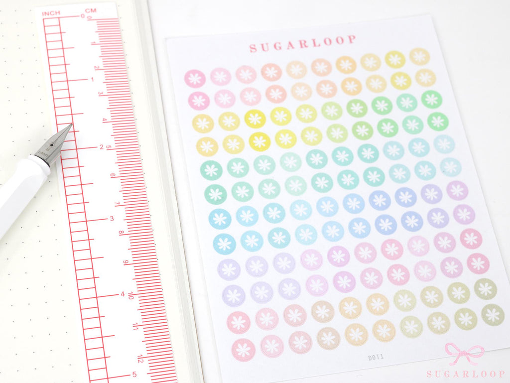Pastel Mini Dots Asterisk Bujo Planner Stickers: 0.25” (6 mm)