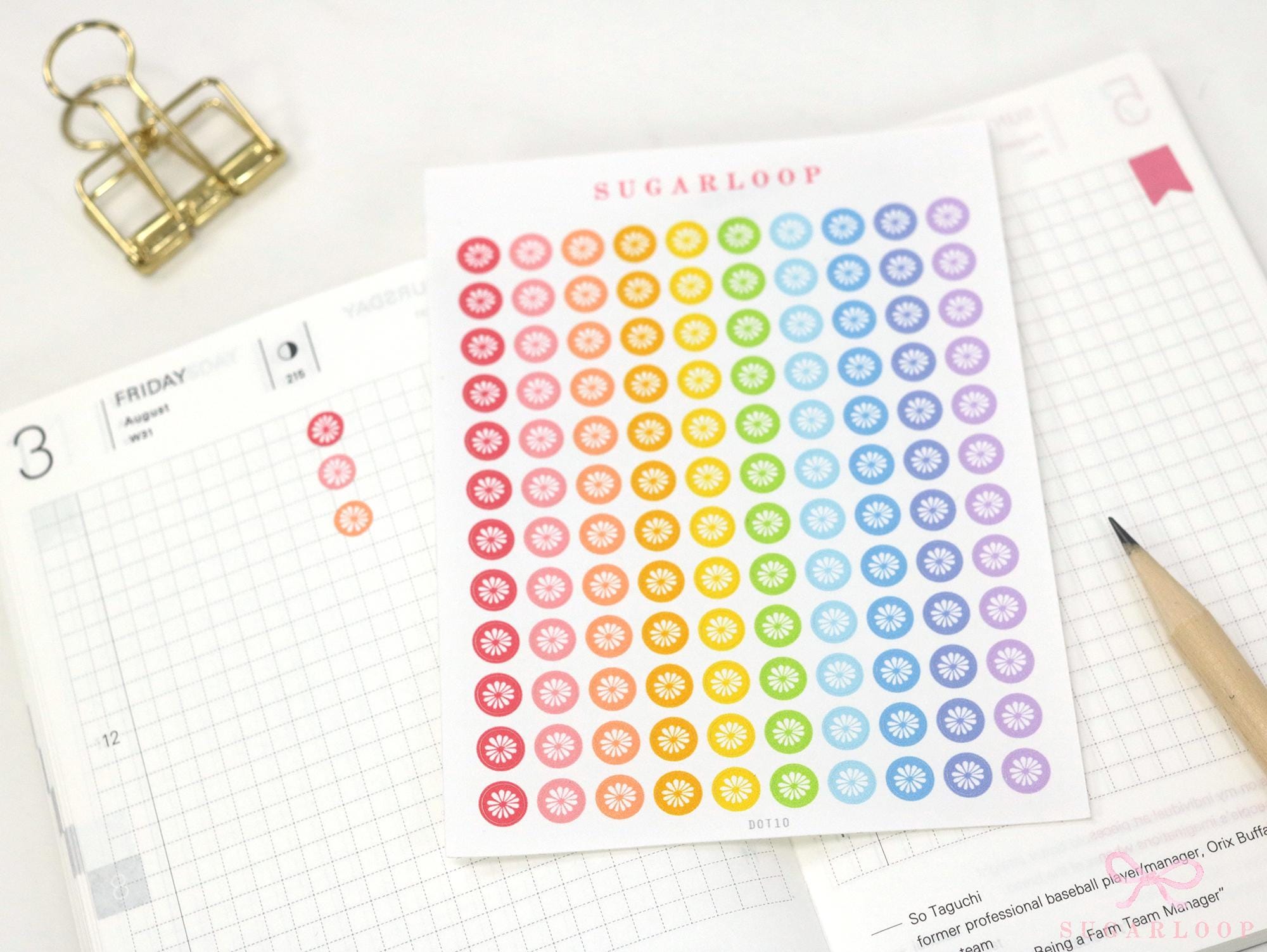 Mini Dots Round Circle Bujo Planner Stickers: 0.25” (6 mm)