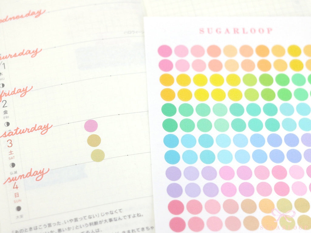 Mini Dots Round Circle Pastel Bujo Planner Stickers: 0.25” (6 mm)