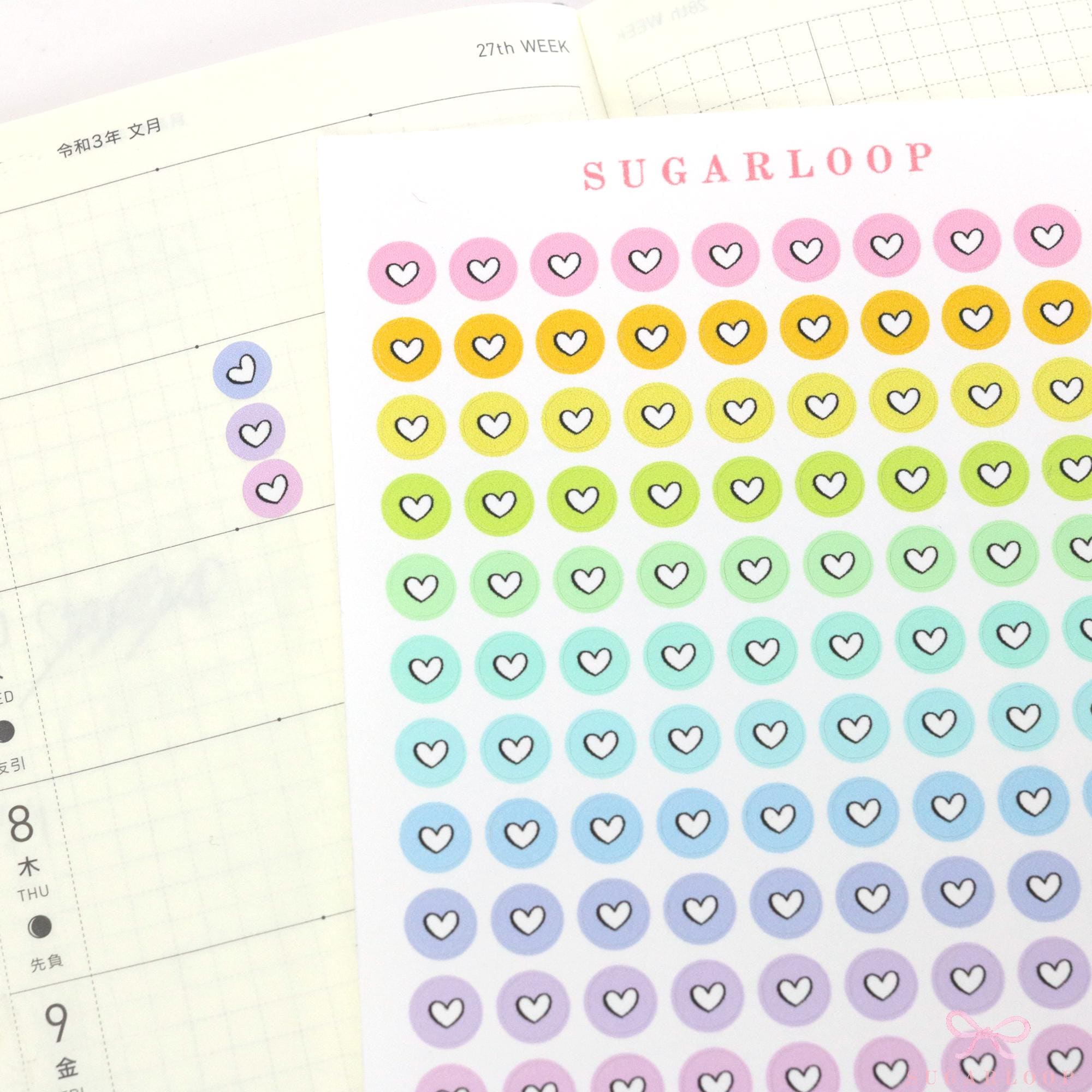 Mini Dots Round Heart Circle Bujo Planner Stickers: 0.25” (6 mm)