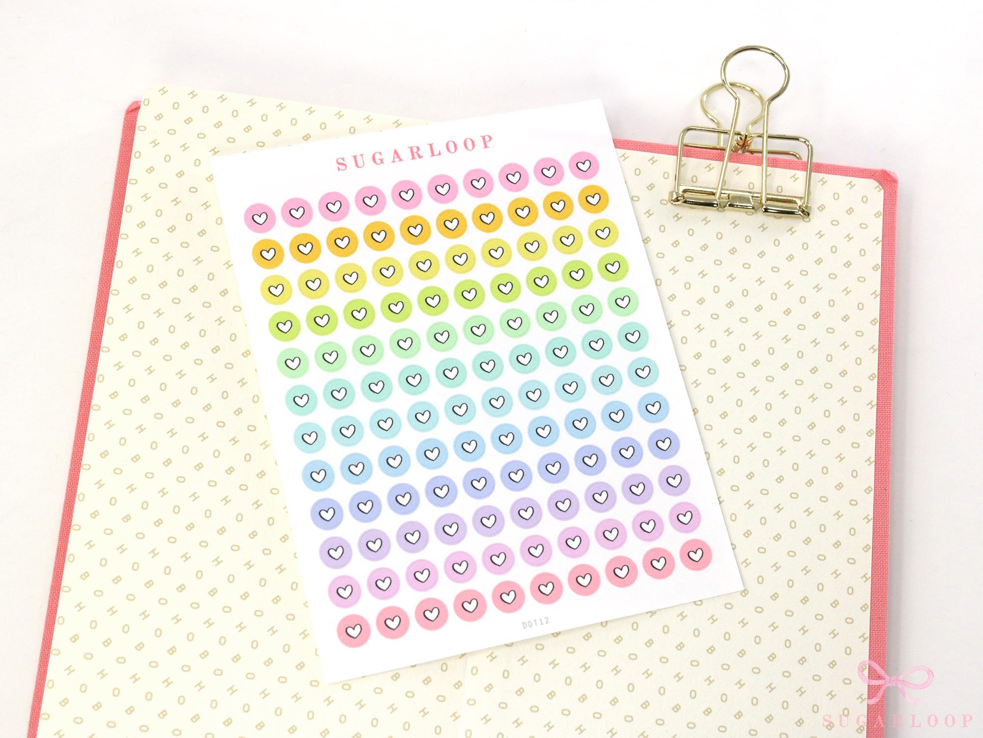 Mini Dots Round Heart Circle Bujo Planner Stickers: 0.25” (6 mm)