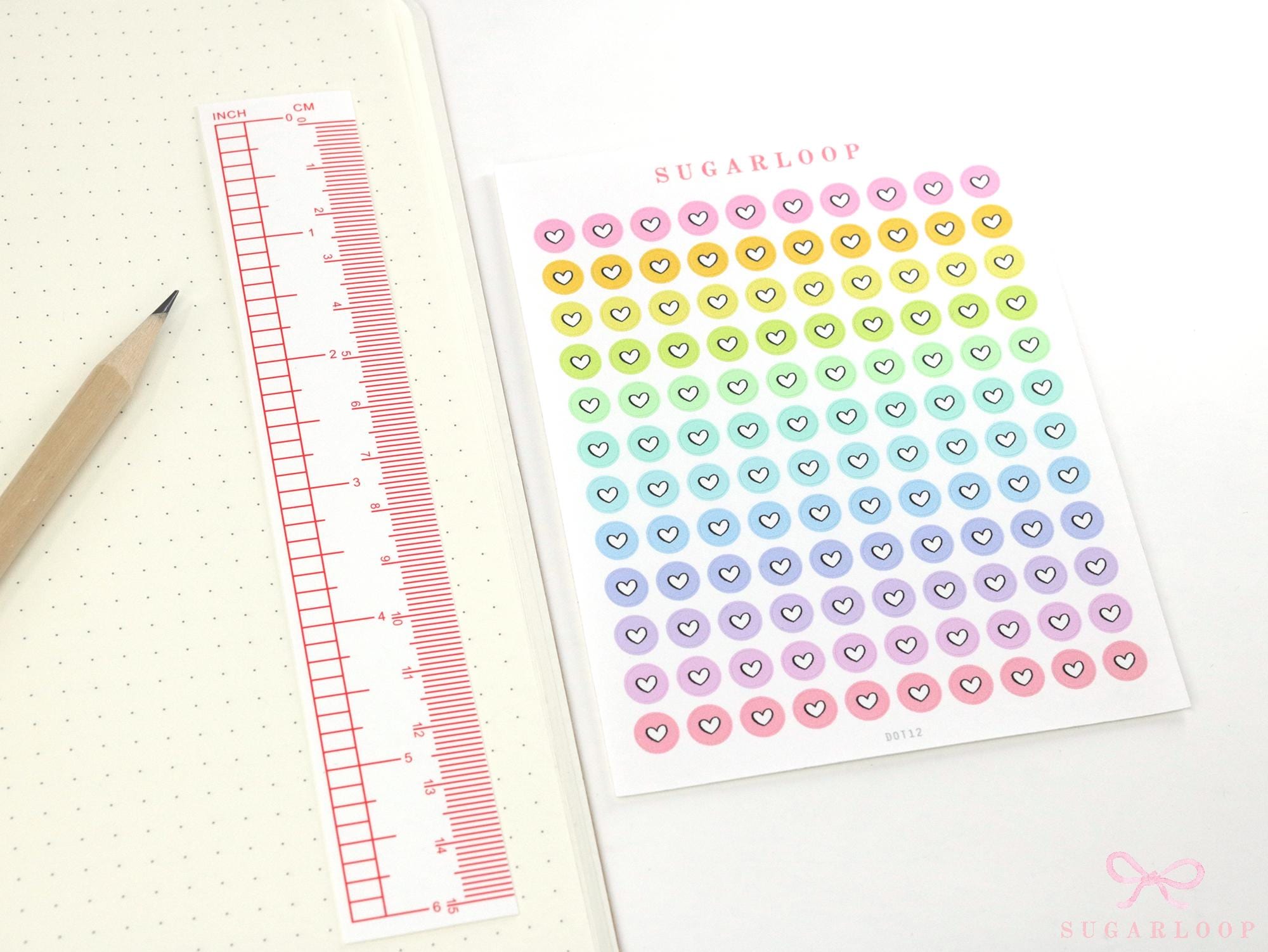 Mini Dots Round Heart Circle Bujo Planner Stickers: 0.25” (6 mm)