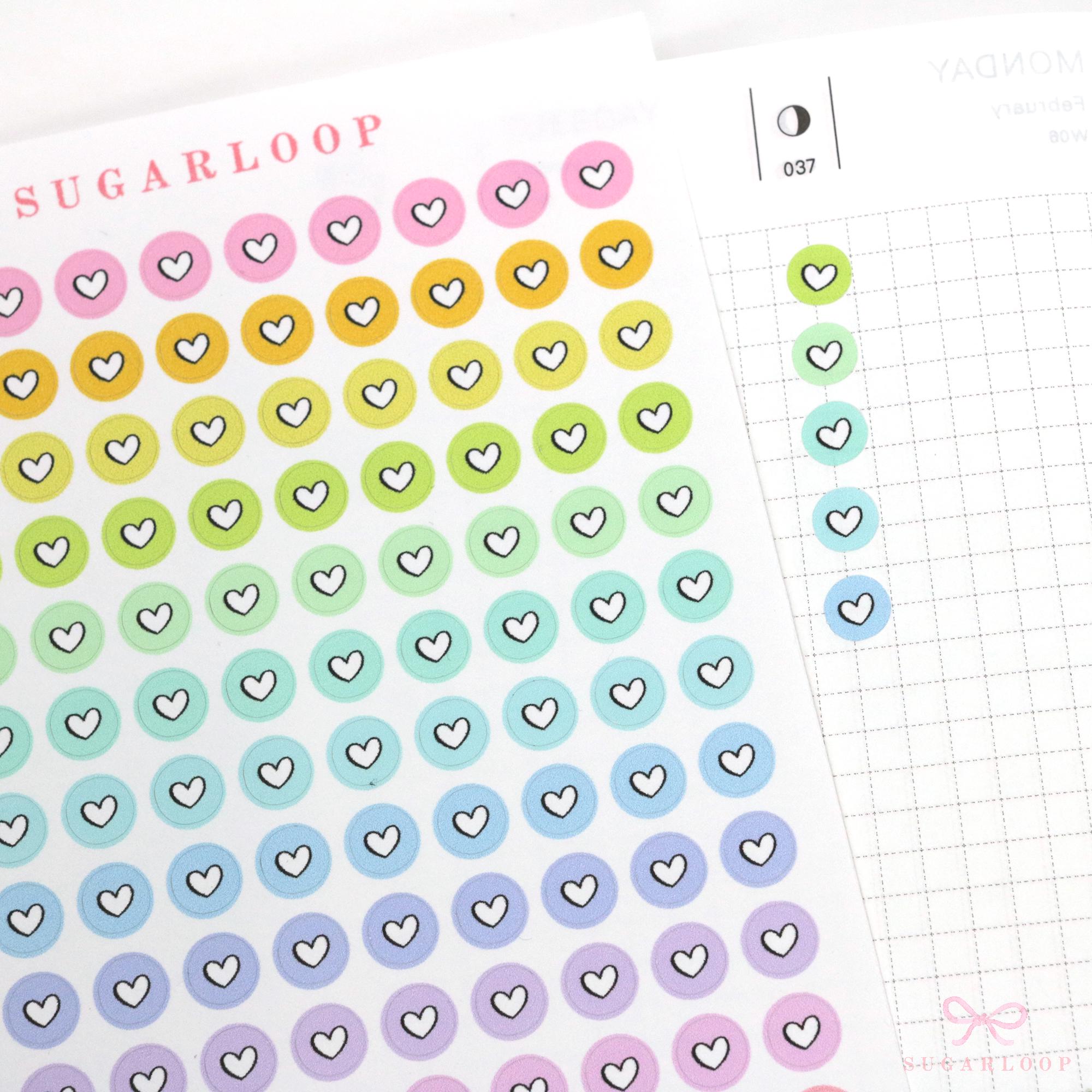 Mini Dots Round Heart Circle Bujo Planner Stickers: 0.25” (6 mm)