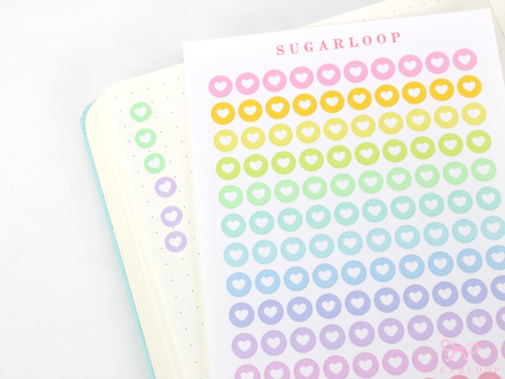 Mini Love Heart Dots Bujo Planner Stickers: 0.25” (6 mm)