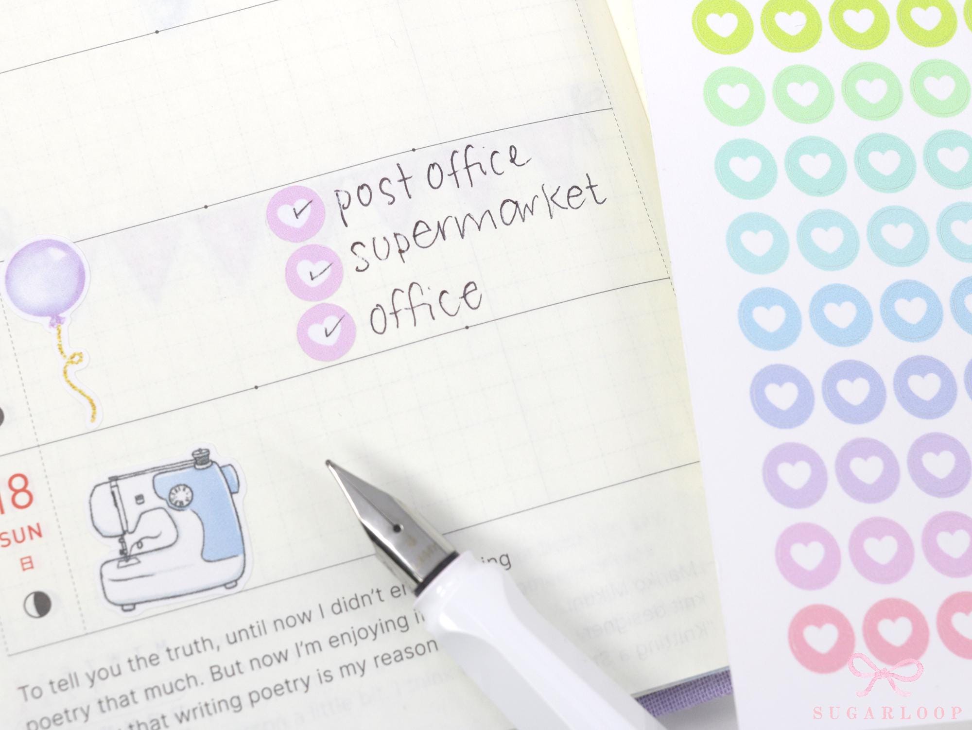 Mini Love Heart Dots Bujo Planner Stickers: 0.25” (6 mm)