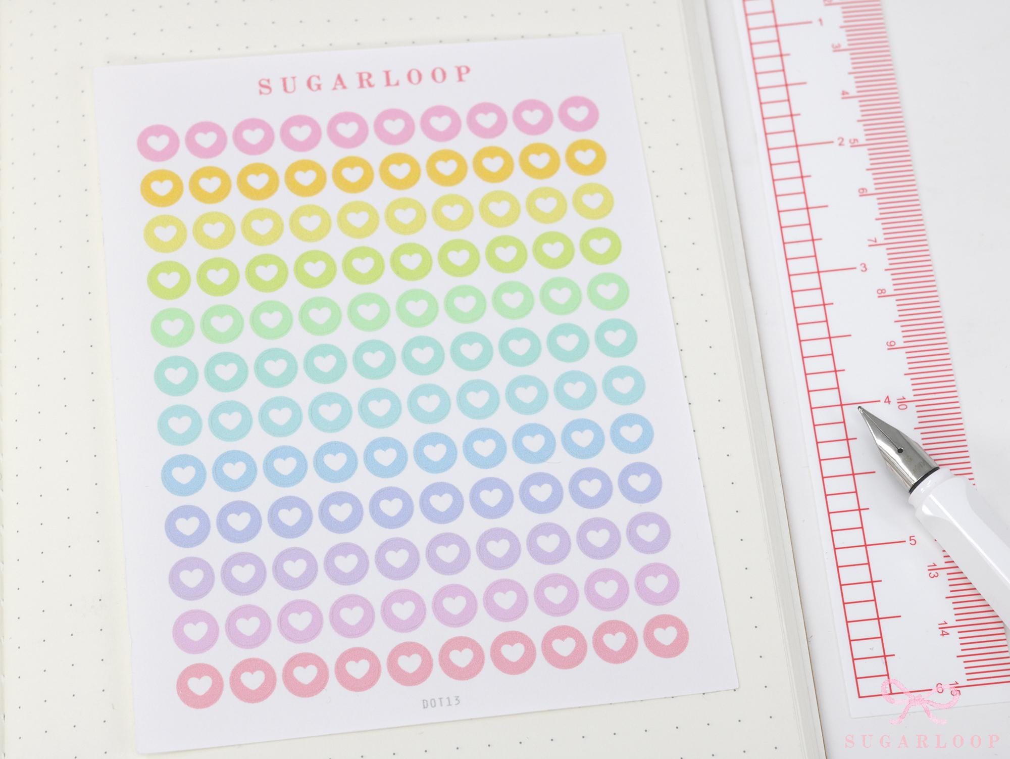 Mini Love Heart Dots Bujo Planner Stickers: 0.25” (6 mm)