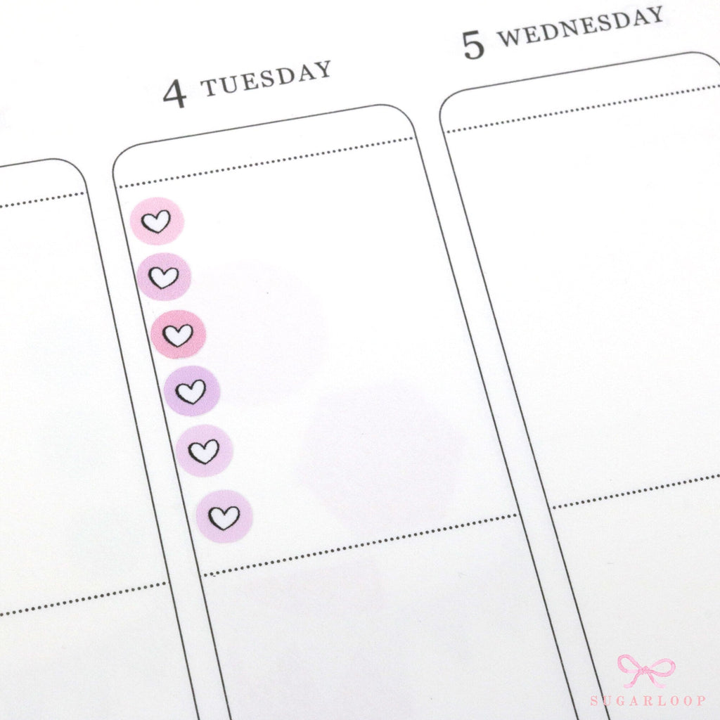 Mini Love Heart Dots Bujo Planner Stickers: 0.25” (6 mm)