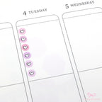 Mini Love Heart Dots Bujo Planner Stickers: 0.25” (6 mm)