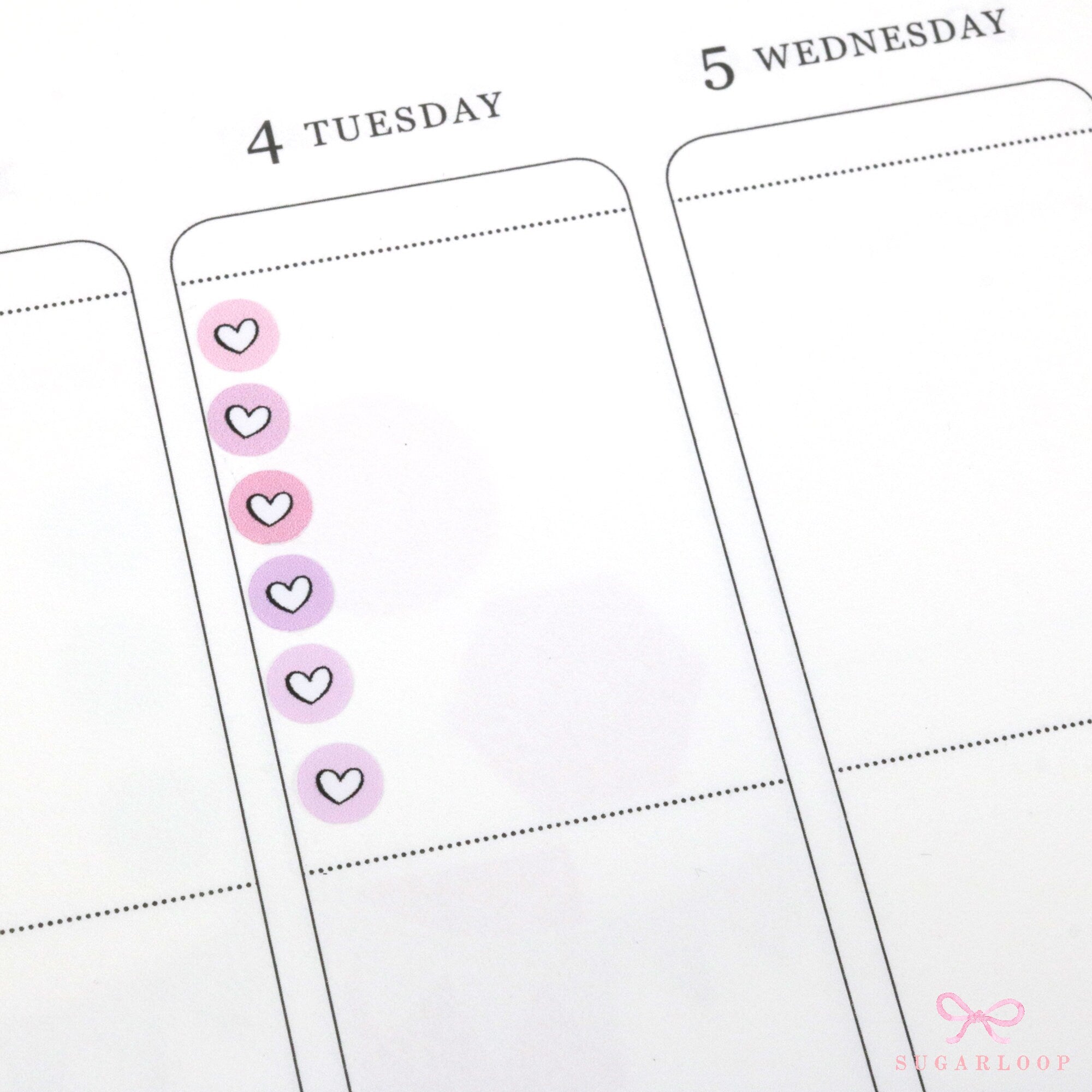 Mini Love Heart Dots Bujo Planner Stickers: 0.25” (6 mm)