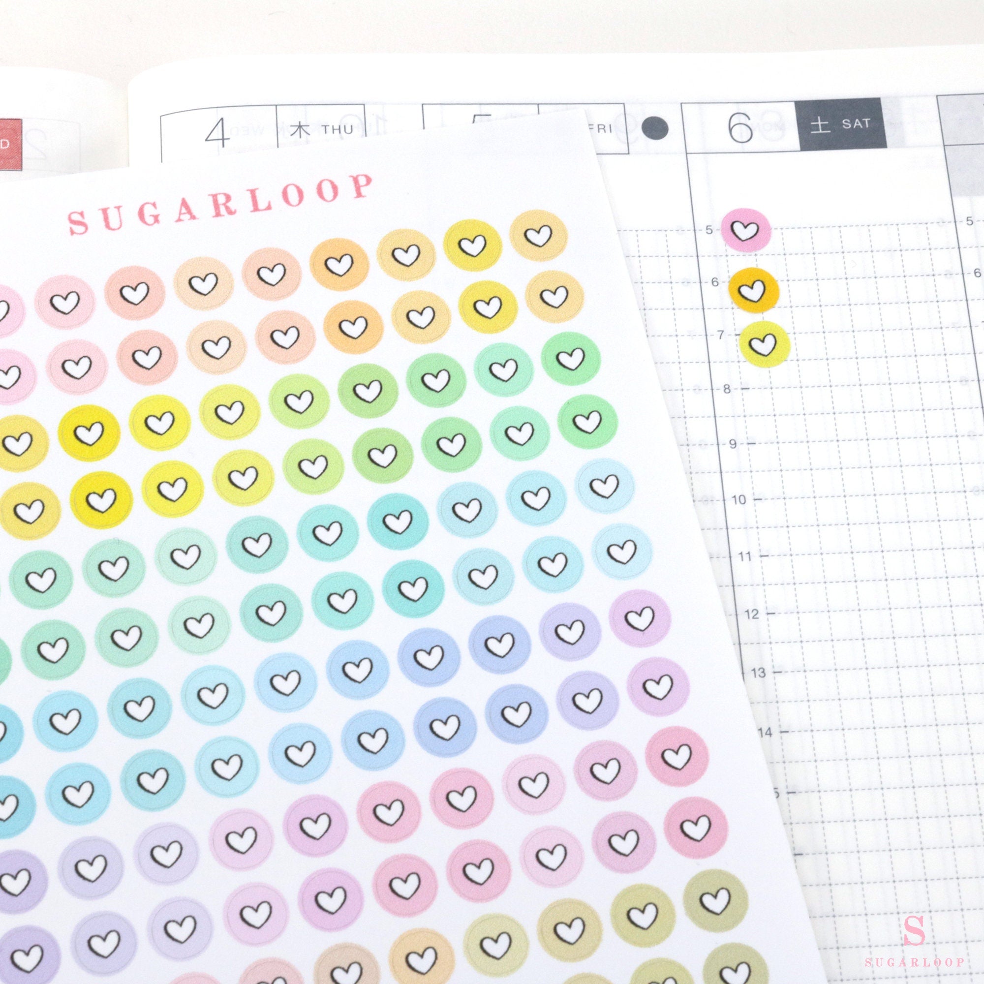 Mini Love Heart Dots Bujo Planner Stickers: 0.25” (6 mm)