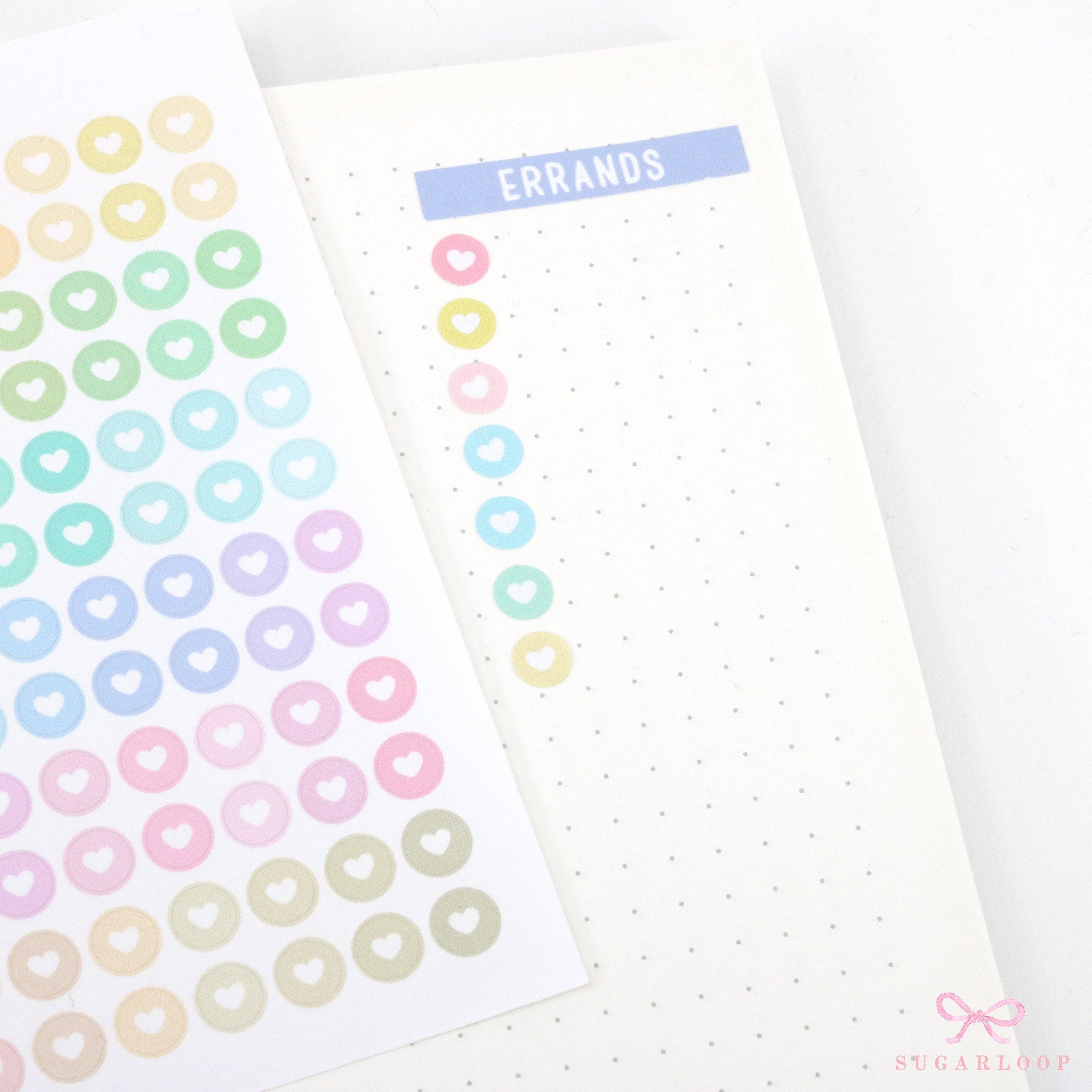 Mini Love Heart Dots Bujo Planner Stickers: 0.25” (6 mm)