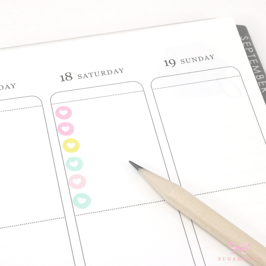 Mini Love Heart Dots Bujo Planner Stickers: 0.25” (6 mm)