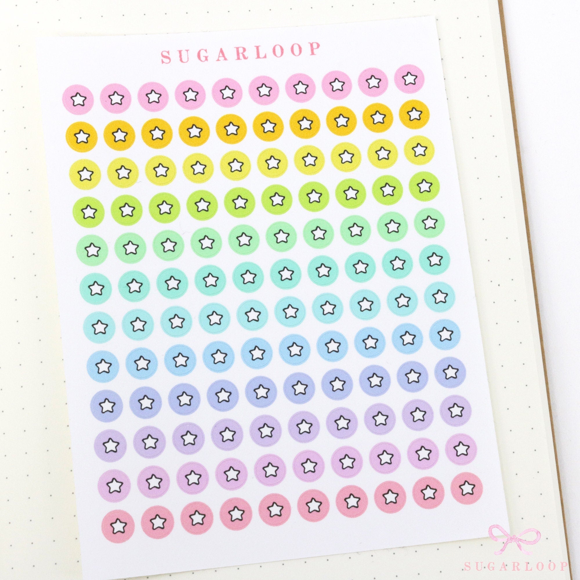 Mini Star Dots Bujo Planner Stickers: 0.25”(6 mm)