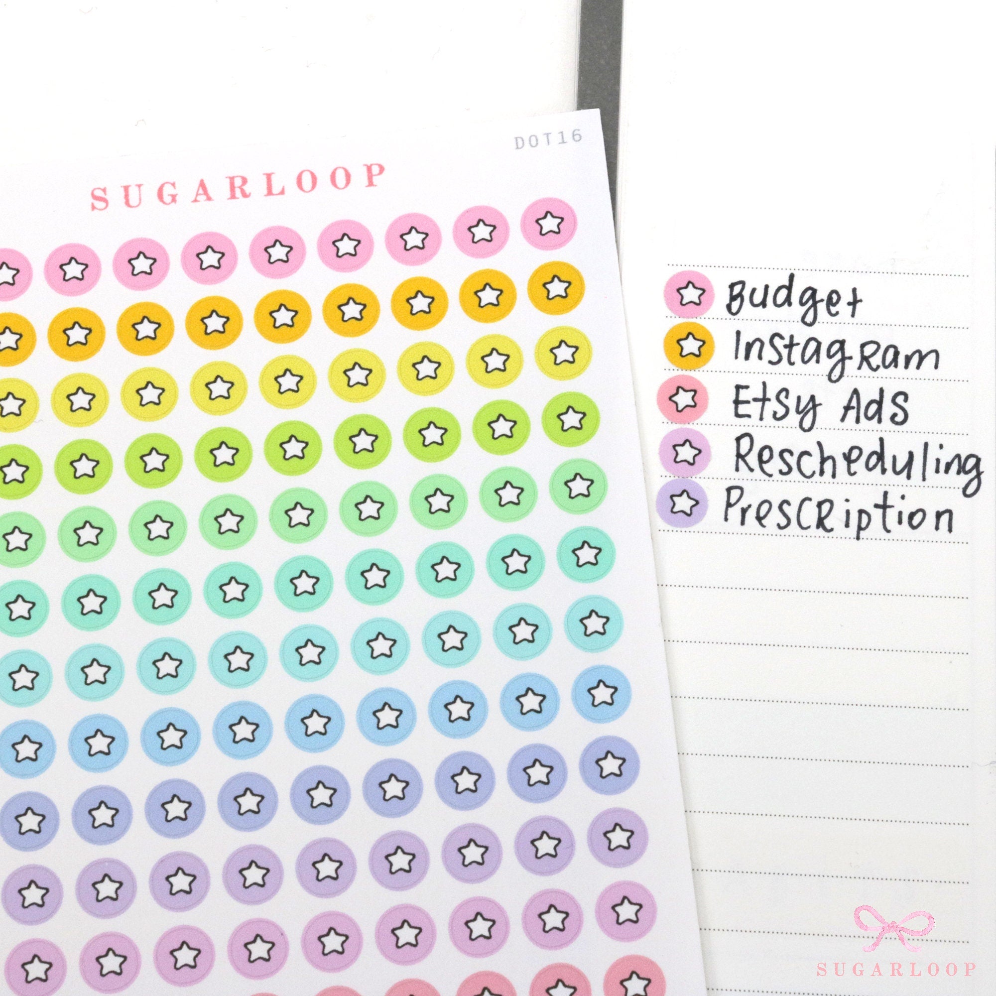 Mini Star Dots Bujo Planner Stickers: 0.25”(6 mm)