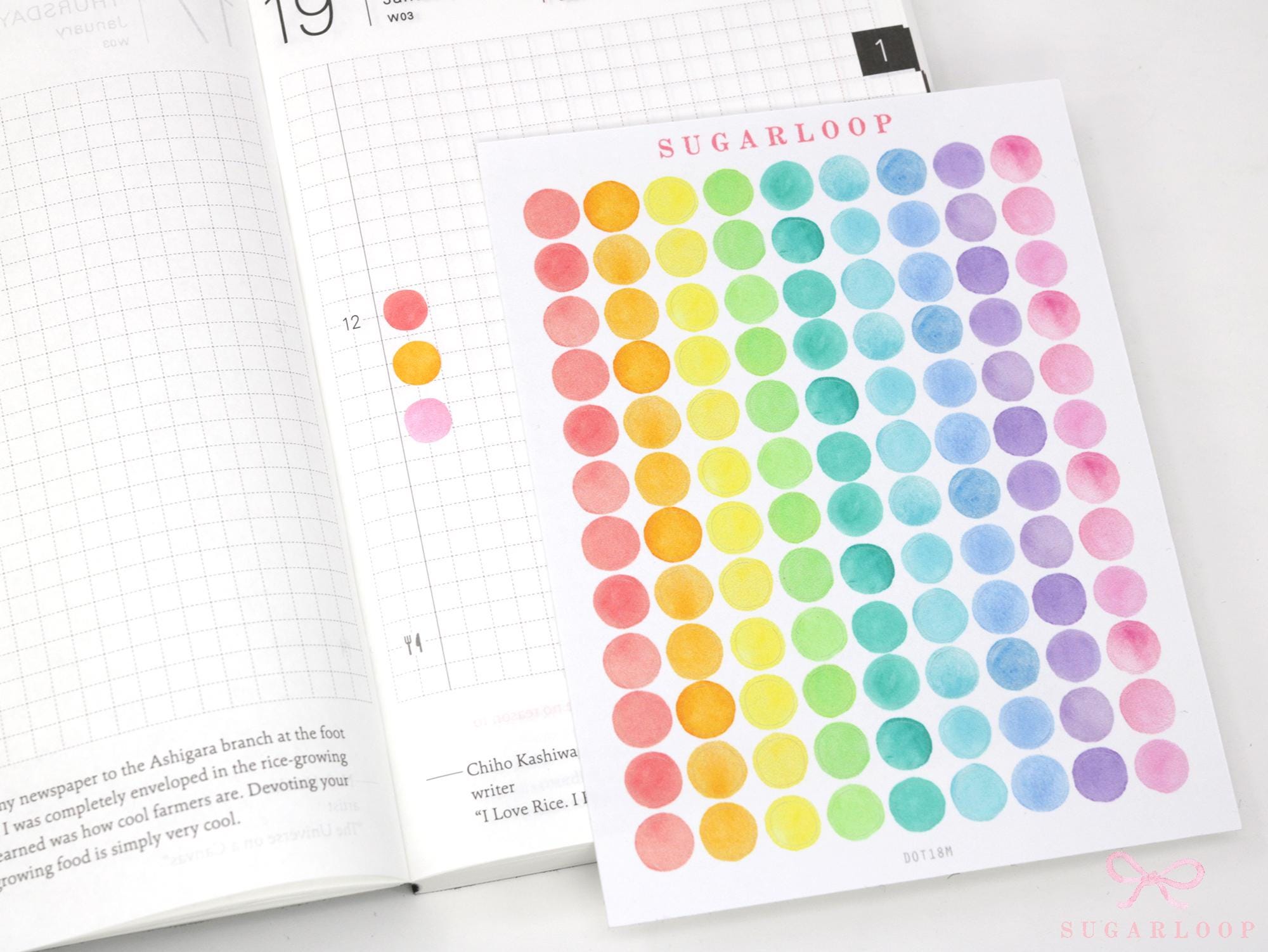 Mini Watercolor Dots Stickers for Planners & Journals: 0.25” (6 mm)